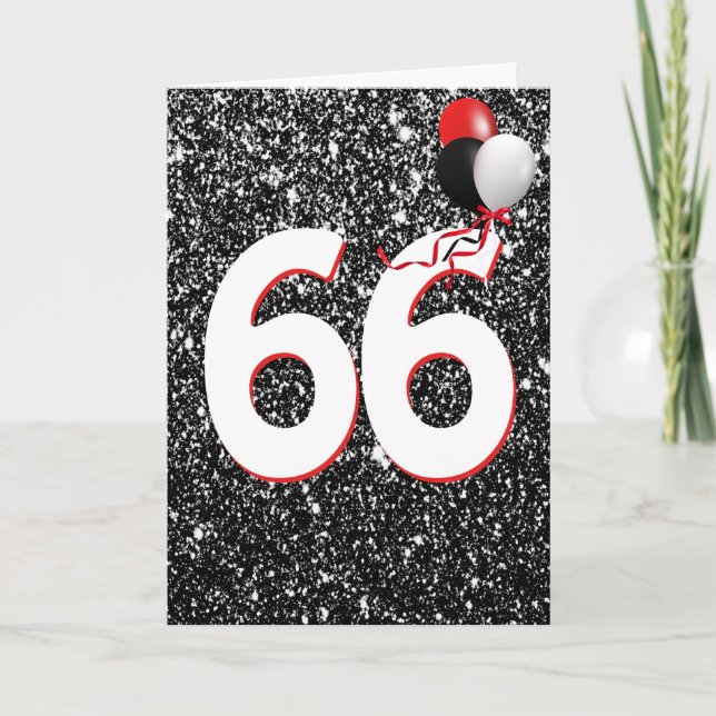 66e ballons d'anniversaire sur carte de Parties sc (Devant)