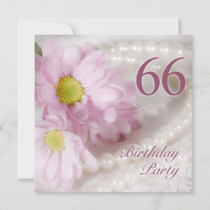 66ème anniversaire invitation avec marguerites