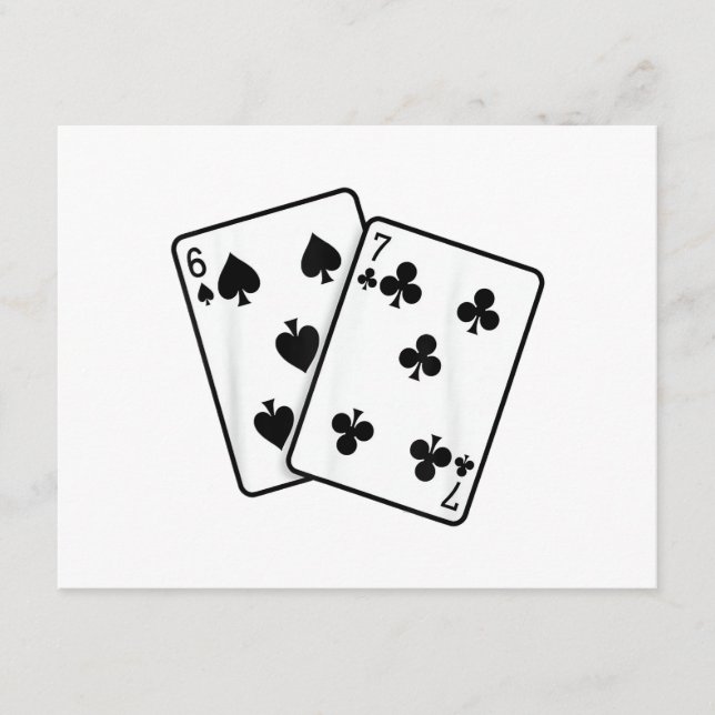 67 Cartes à jouer Meme Drôle Six Sept (Devant)