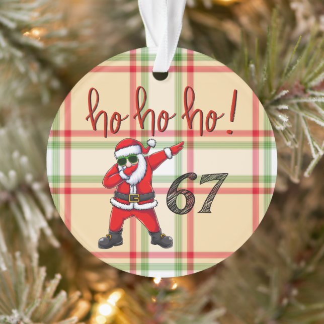 67 Dabbing Santa Christmas Ornament  (Arbre)