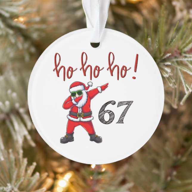 67 Dabbing Santa Christmas Ornament  (Arbre)