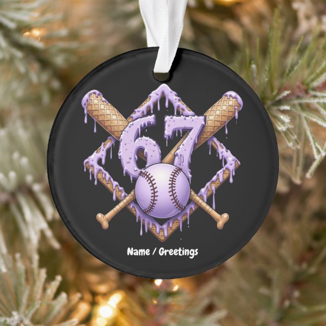 67 Ice Cream Drip Baseball Mème Drôle Retro Sport (Arbre)