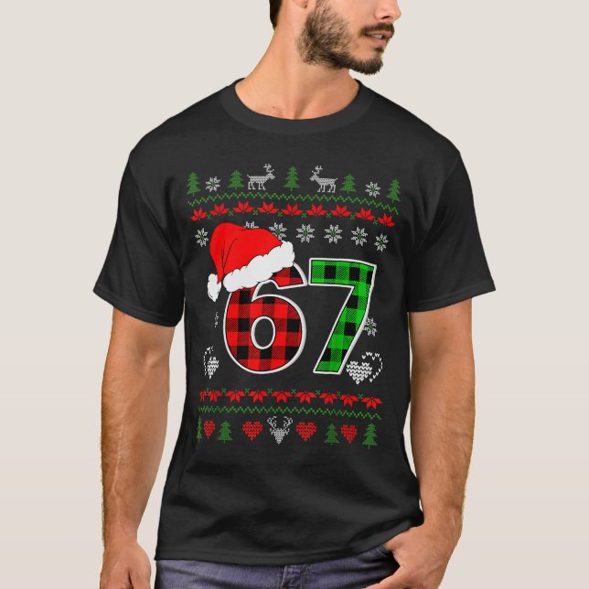67 Meme Noël Six Sept Xmas Sweat Ugly Hommes  (Devant)