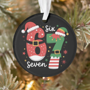 67 Meme Six Seven Elfe Chapeau de Noël Santa