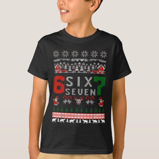 67 Meme Six Seven Noël Sweat Ugly de Noël pour Enf (Devant)