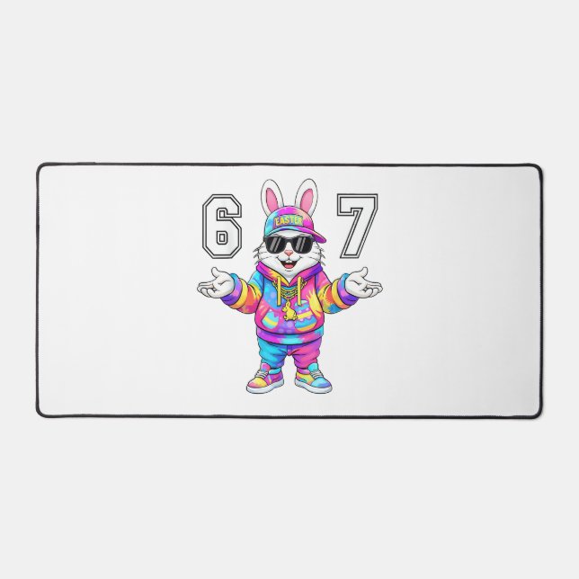 67 Six Seven Lapin Tie Dye Fête de Pâques 67 Meme  (Recto)