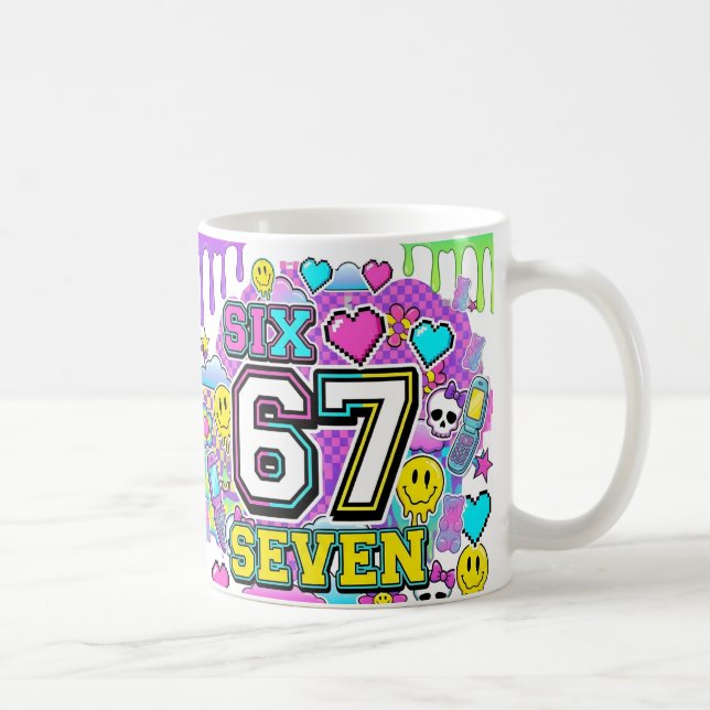 67 Six Seven Retro Y2K Aesthetic mug (Droite)
