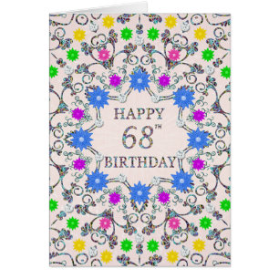 68e anniversaire Fleurs Abstraites