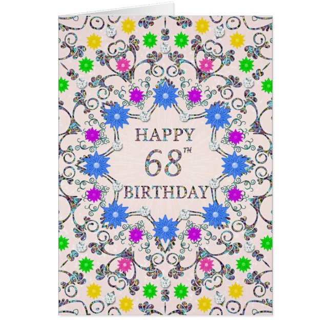 68e anniversaire Fleurs Abstraites (Devant)