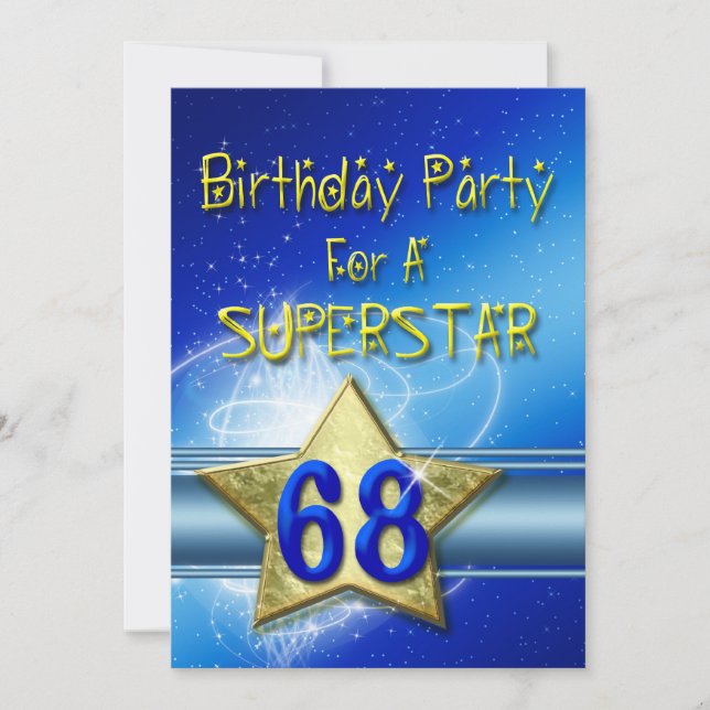 68e fête d'anniversaire Invitation pour une Supers (Devant)