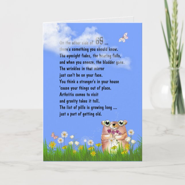 69e Humour d'anniversaire Obtenir la vieille carte (Devant)