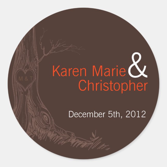 6 - 3" Favoriser les autocollants Arbre d'automne  (Devant)