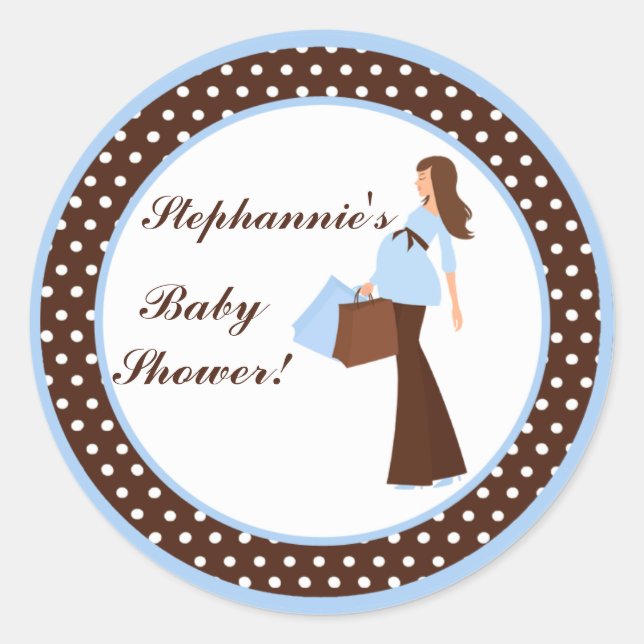 6 - 3" Favoriser Stickers Blue Mod Maman Pois (Devant)