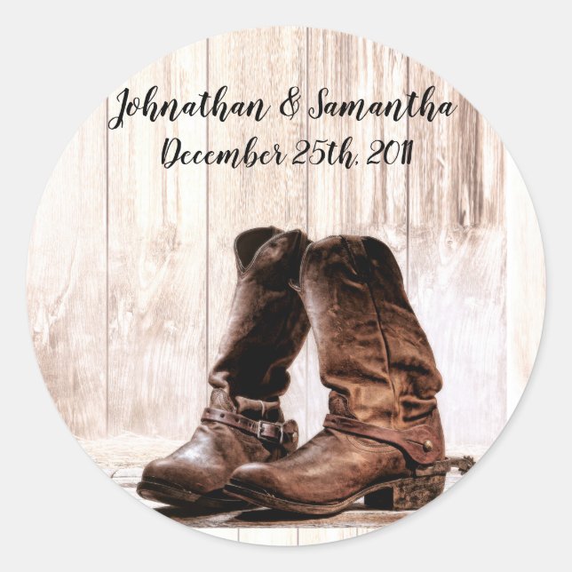 6 - 3" Favoriser Stickers Boots Country Rustic Wes (Devant)