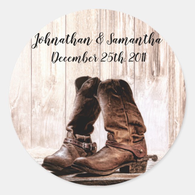6 - 3" Favoriser Stickers Boots Country Rustic Wes (Devant)