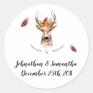 6 - 3" Favoriser Stickers de cerf de bouho Buck He
