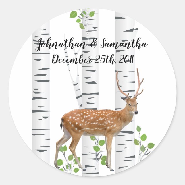6 - 3" Favoriser Stickers Deer Doe Woodland Buck L (Devant)