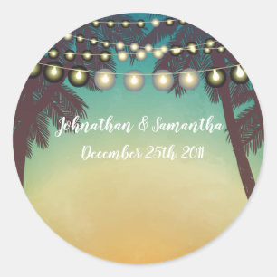 6 - 3" Favoriser Stickers Plage Coucher de soleil 