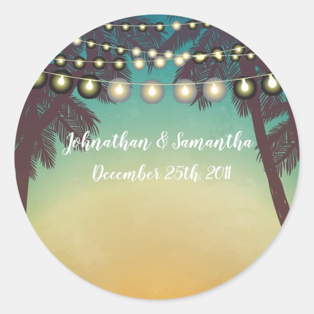 6 - 3" Favoriser Stickers Plage Coucher de soleil  (Devant)