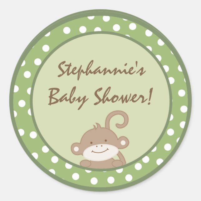 6 - 3" Favoriser Stickers Safari Jungle Monkey Gre (Devant)