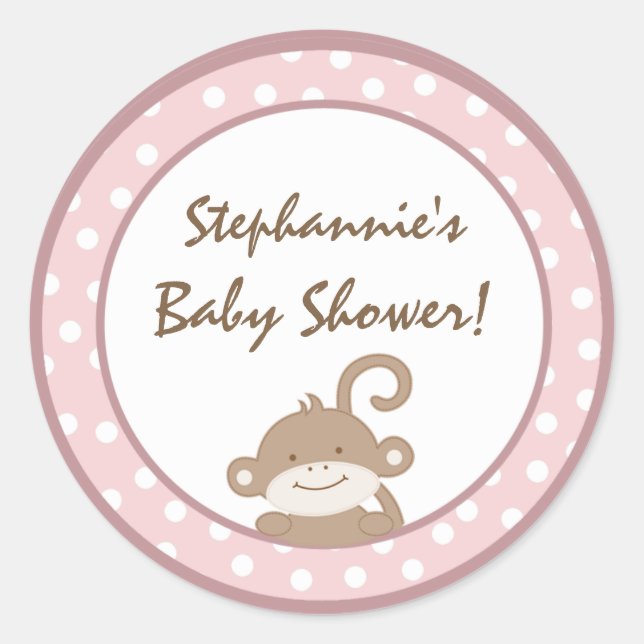 6 - 3" Favoriser Stickers Safari Jungle Singe rose (Devant)