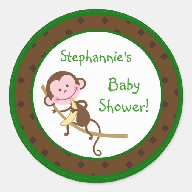 6 - 3" Favoriser Stickers Singe Swing Jungle Safar (Devant)