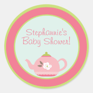 6 - 3" Favoriser Stickers Tea Party Pink Pastel