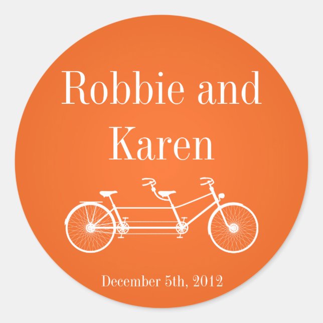 6 - 3" Favoriser Stickers Whimsical Orange Double  (Devant)