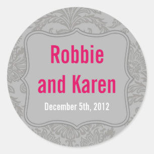 6 - 3" Stickers Favoriser Moderne Gris Damas Prin