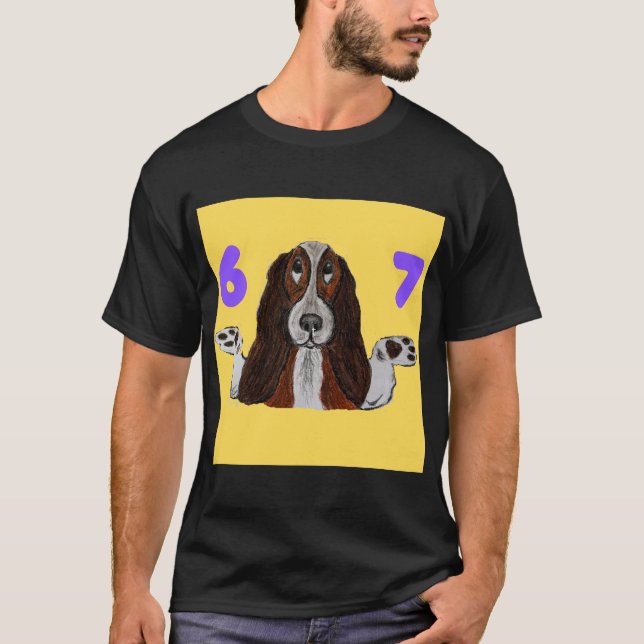 6 7 Funny Crazy Doggie T-shirt (Devant)