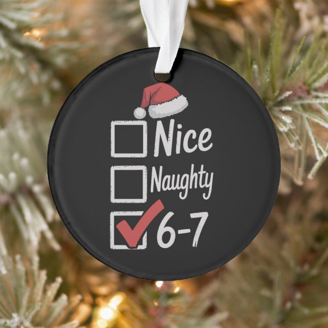 6-7 Mème Nice Naughty 67 Noël Cerveau Pourri Drôle (Arbre)