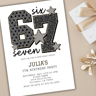 6 7 Six Seven Mème Fille Virale Invitation Anniver