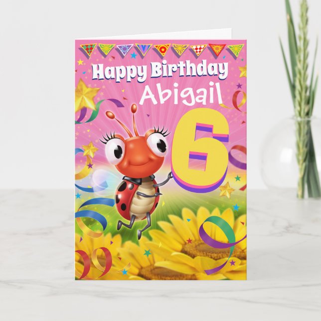 6 ans Carte d'anniversaire personnalisée Gamme de  (Devant)