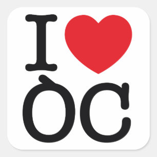 6 autocollants "I Love Oc" planche de 6 stickers