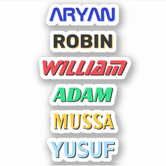 6 Autocollants personnalisés de nom Hardhat Decal (Devant)