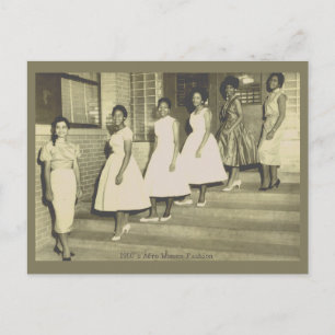 6 Black Beauties Retour 1950's Fashion Carte posta