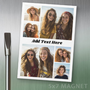 6 Collage Photo Avec Texte - Aimant pour Réfrigéra