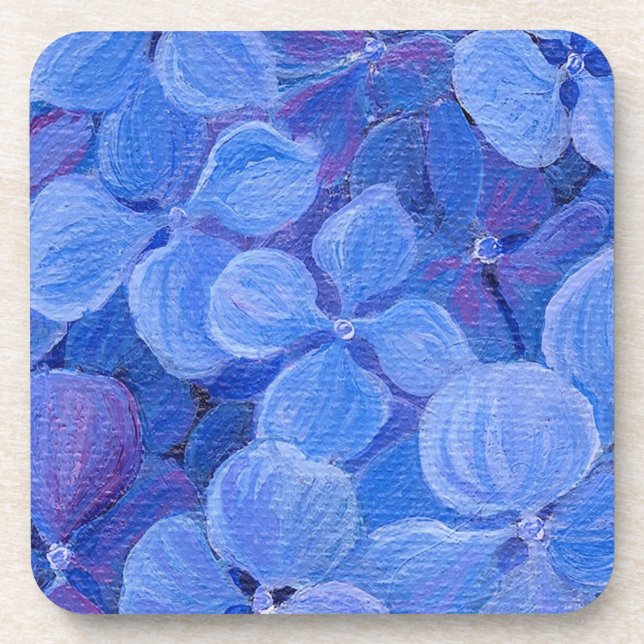 6 Dessous de verre arrière en liège - Hydrangea bl (Devant)