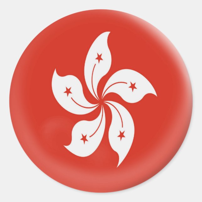 6 gros autocollants drapeau de Hong Kong (Devant)