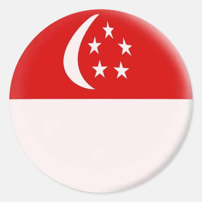 6 gros autocollants drapeau singapourien Singapour (Devant)