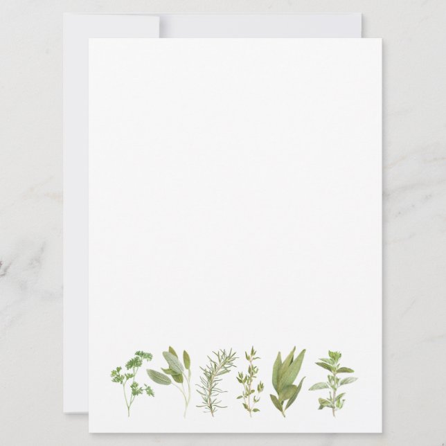 6 HERBES FRESH 6.5x8.75 Carte Plate Vierge (Devant)