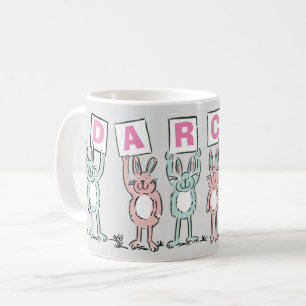 6 Nom Lettre Avec Lapins Amusants Café Mug