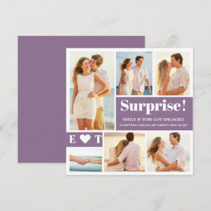 6 Photo Annonce de Fiançailles Violet Poussiéreux