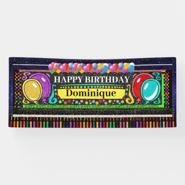 6 Pieds Bannière Anniversaire Heureux (Horizontal)