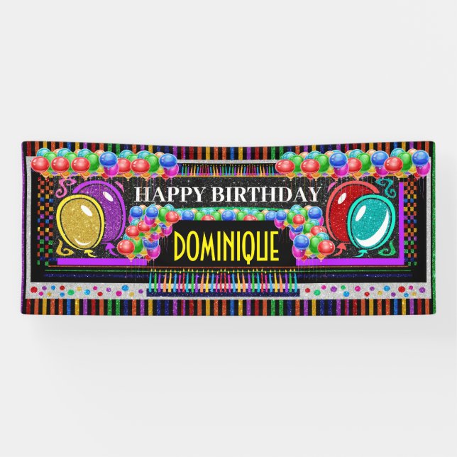 6 Pieds Bannière Anniversaire Heureux (Horizontal)