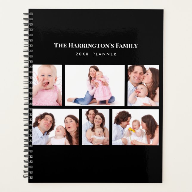 6 sections Photo personnalisée Simple cadre noir é (Devant)