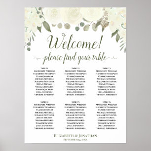 6 Tableau Blanc Boho Floral Welcome Chart