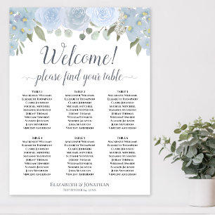 6 Tableau Mariage floral bleu foncé