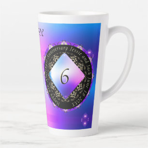 6e anniversaire du Mariage d'Améthyste Latte Mug