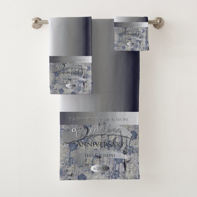 6e anniversaire Mariage Sucre et serviette en fer (En situation)